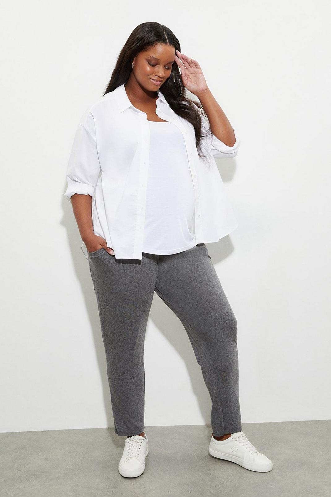 Charcoal Maternity Over Bump Jersey Joggers image number 1