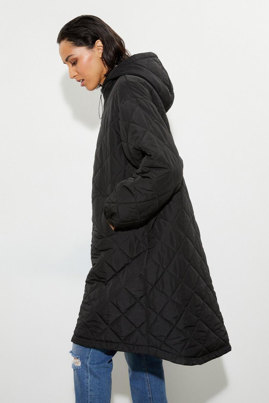 A Line Padded Coat With Contrast Lining