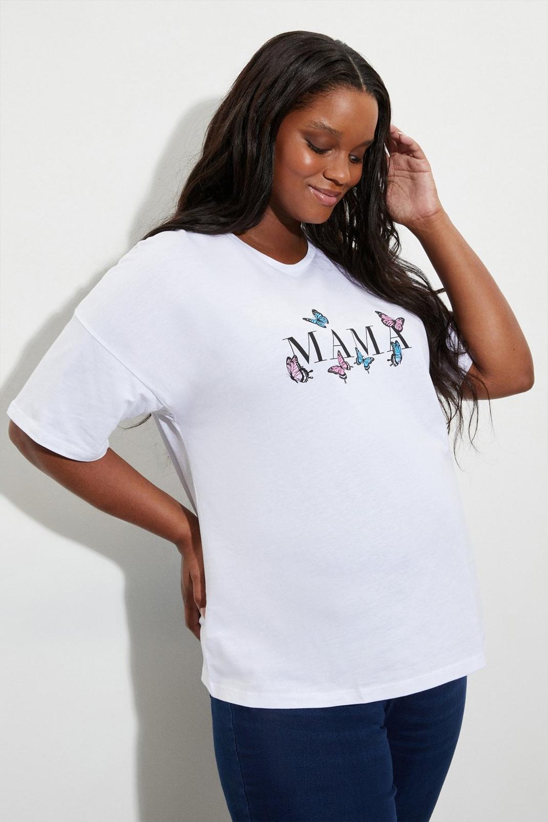 Maternity White Mama Slogan T Shirt image number 1