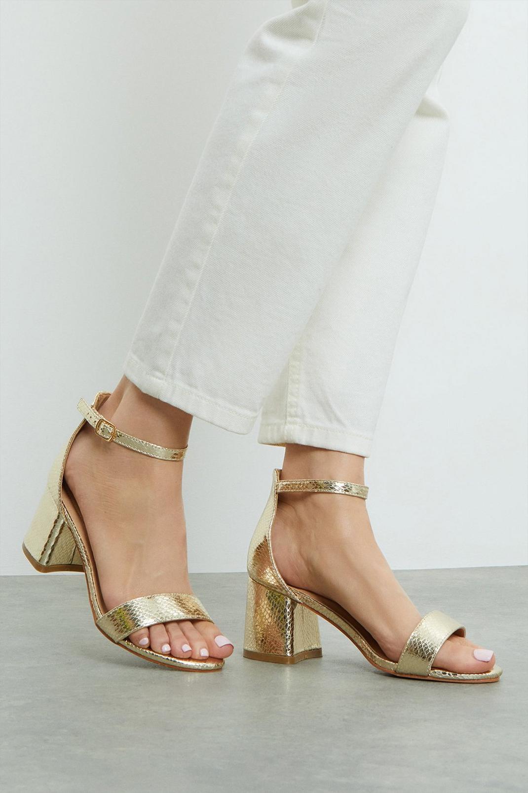 Gold Good For The Sole: Extra Wide Abigail Block Heel Shoes image number 1