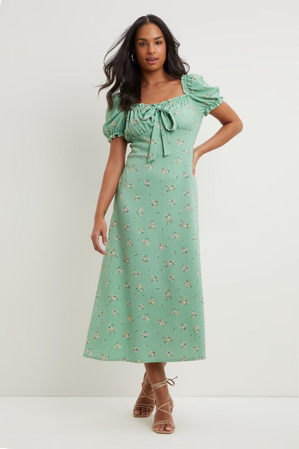 sage green milkmaid dress