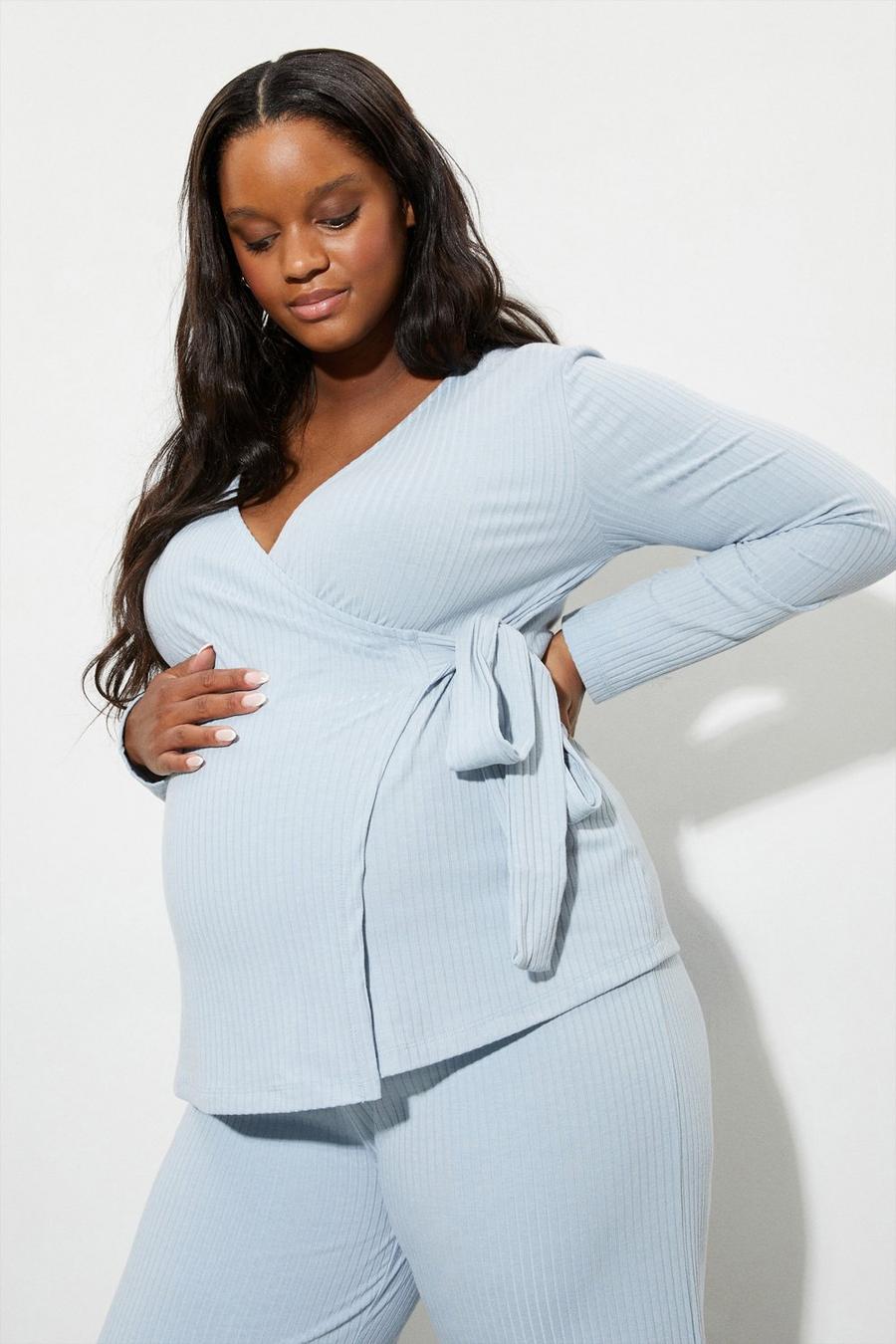 Dorothy Perkins Maternity Ruch Wrap Nursing Top Blusa Pre-Mama para Mujer 