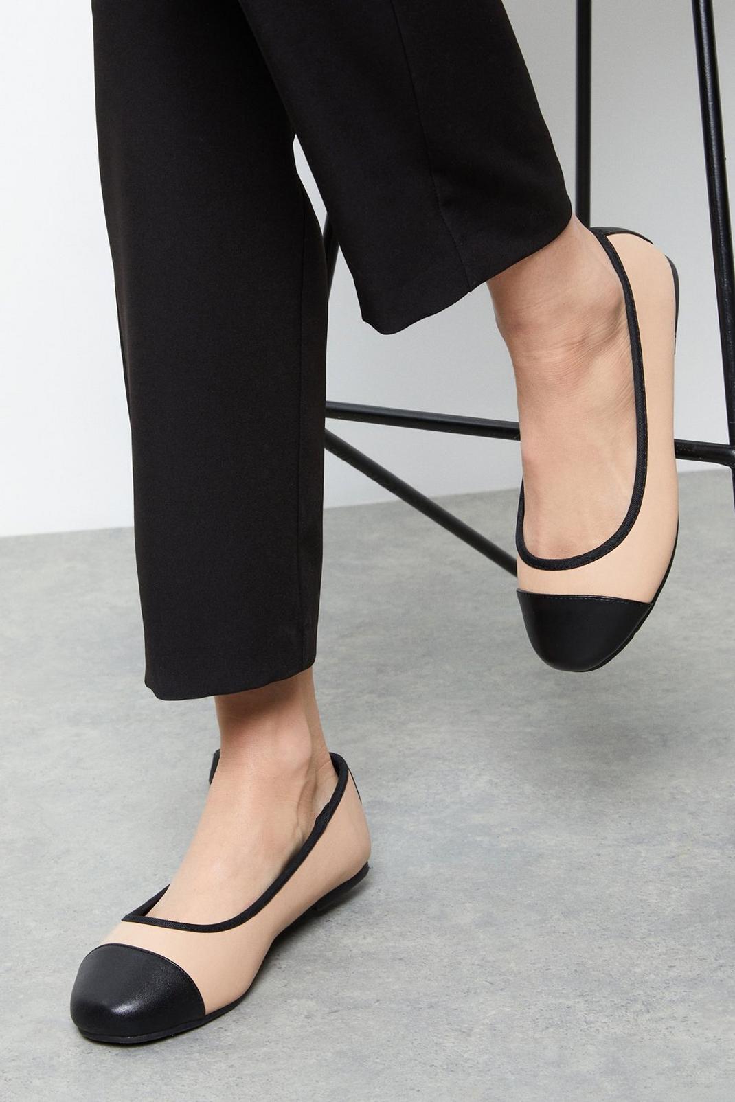 Nude Good For The Sole: Wide Fit Tilly Ballet Pumps image number 1