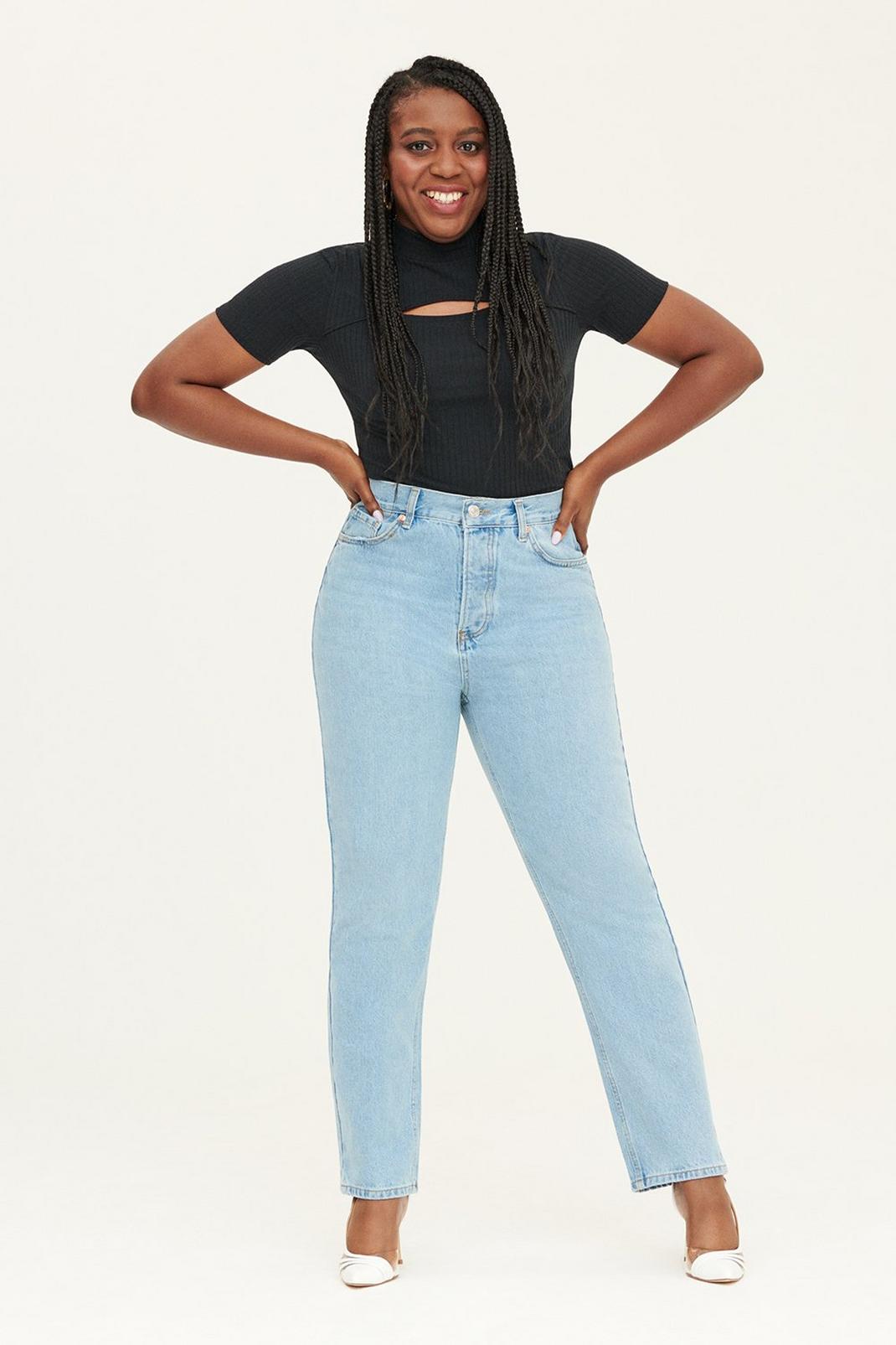 Light wash Hattie High Rise Straight Jeans image number 1