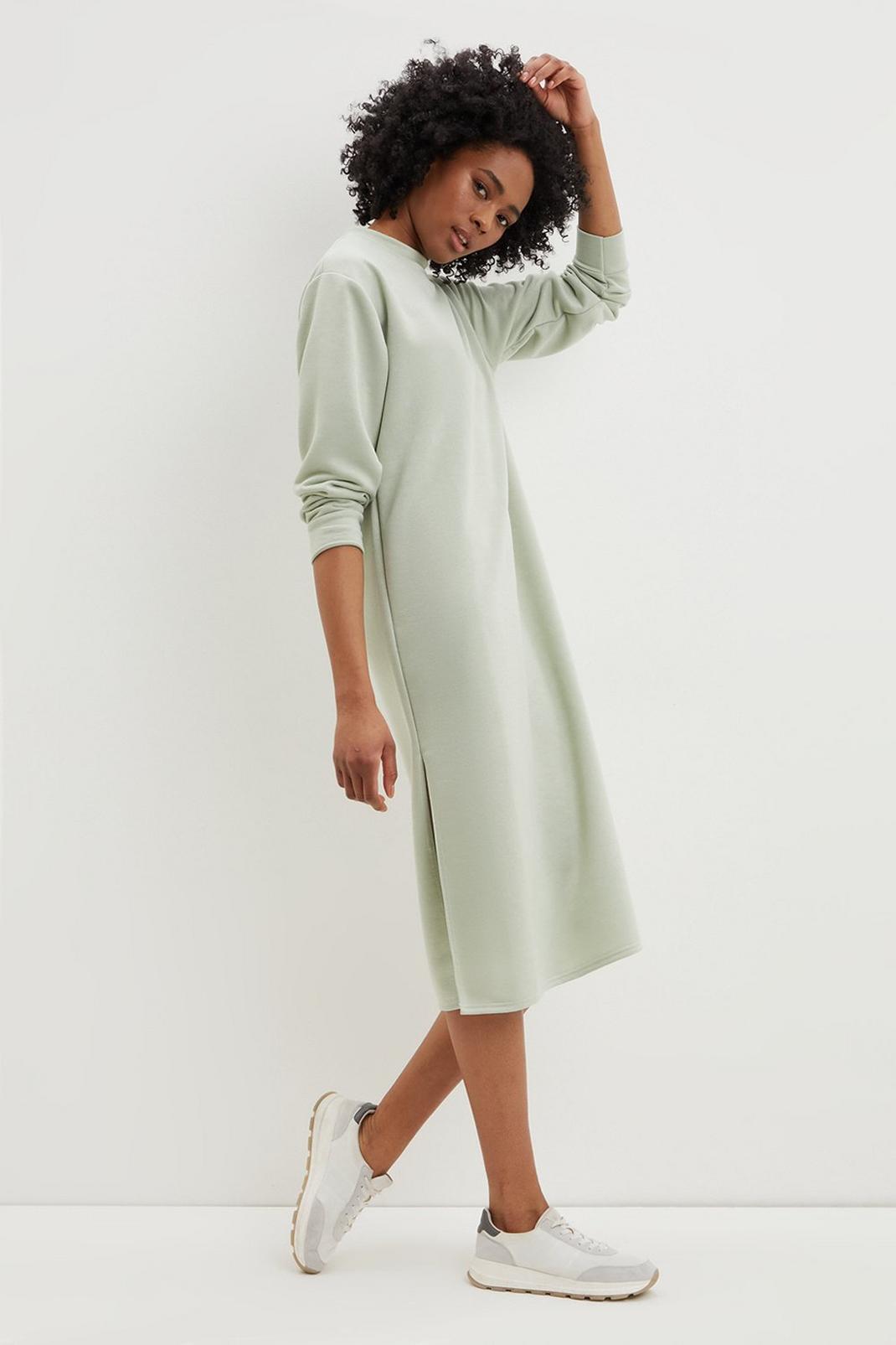 Sage Petite Longline Sweater Dress image number 1