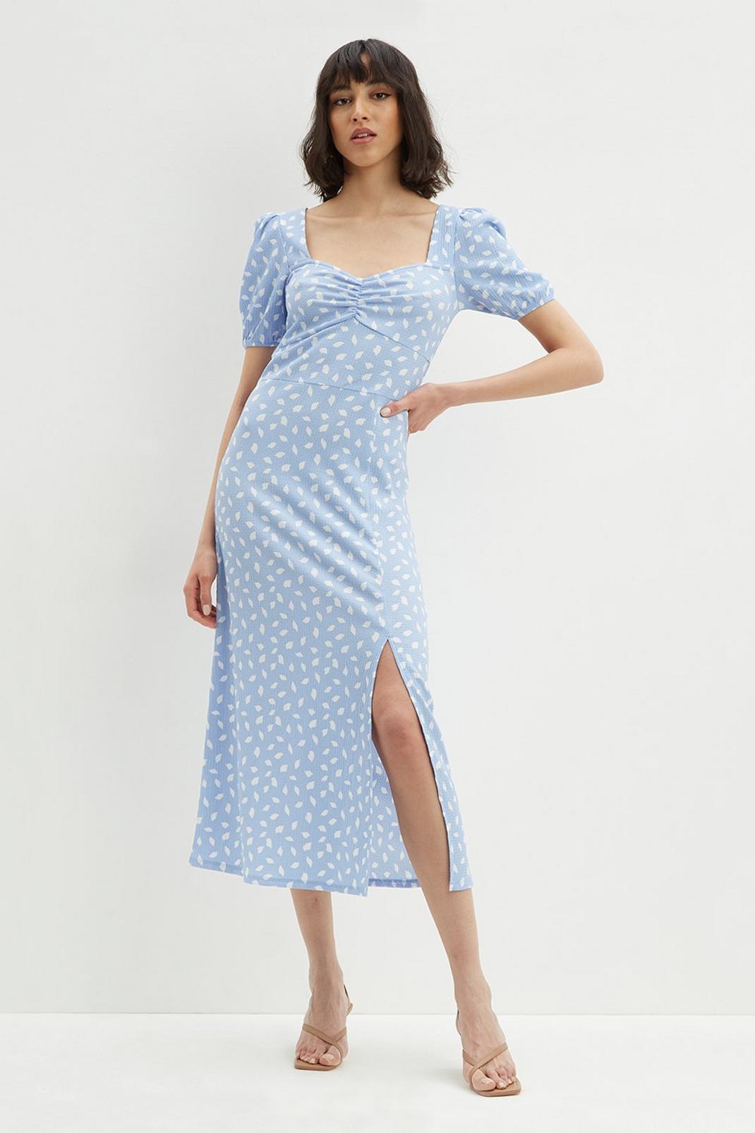 Tall Print Sweetheart Puff Sleeve Dress image number 1