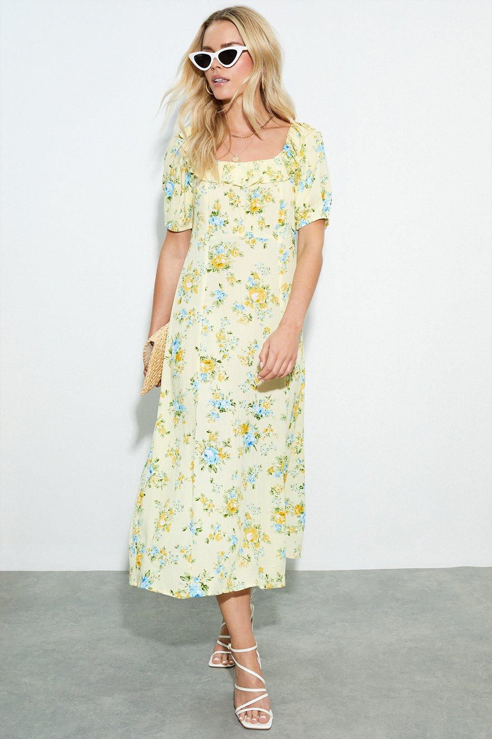 dorothy perkins lemon print dress