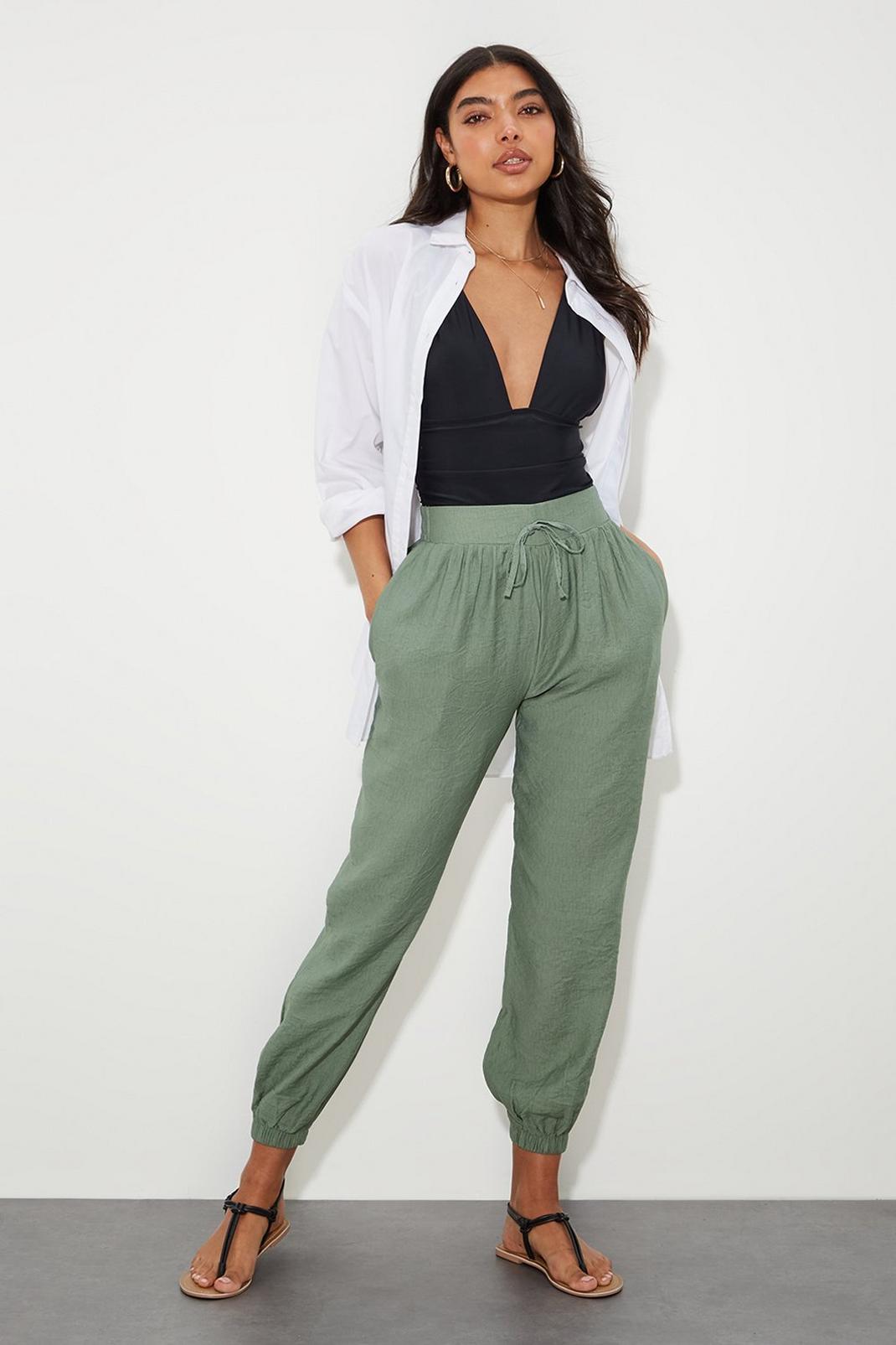 Light green Cuffed Beach Trousers image number 1