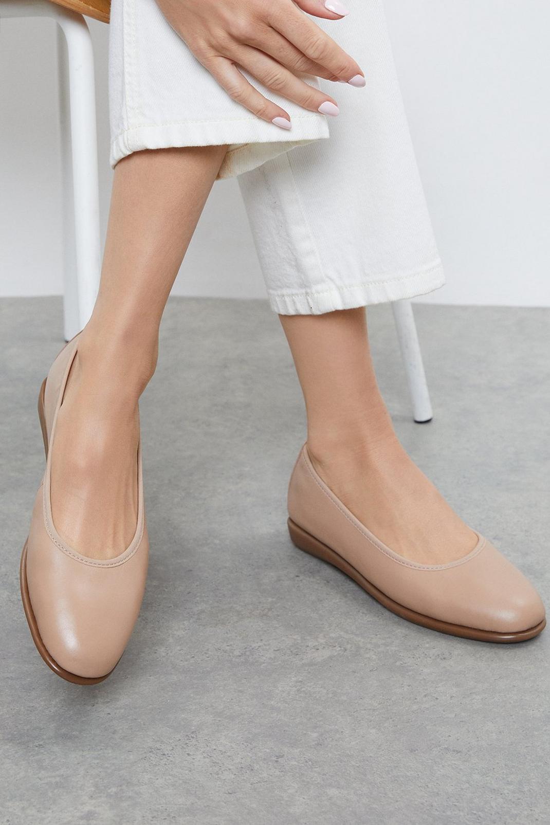Blush Good For The Sole: Tonya Leather Comfort Ballet Flats image number 1