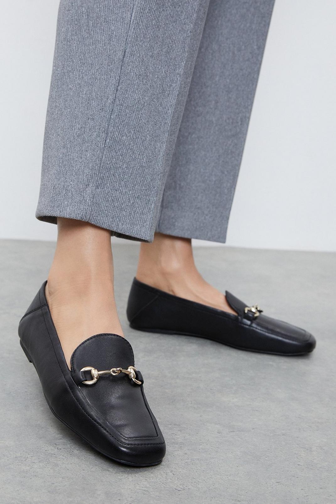 Black Good For The Sole: Toot Leather Snaffle Loafers image number 1