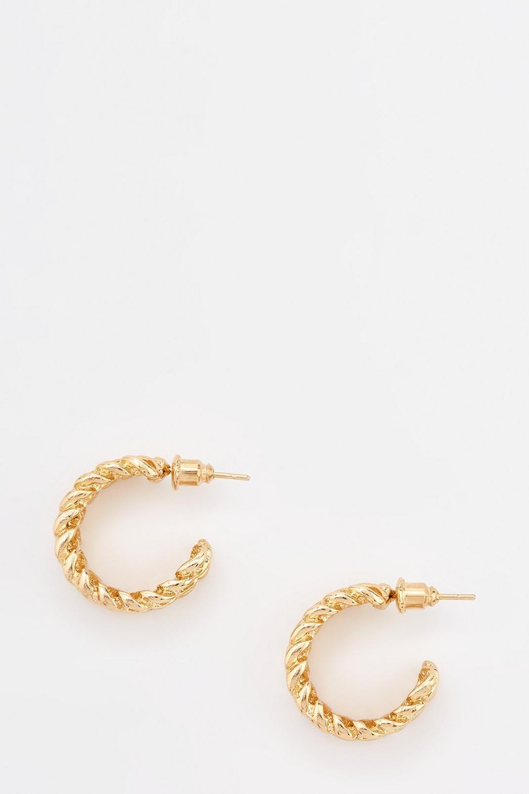 Gold Ivy Chain Link Hoop Earrings  image number 1