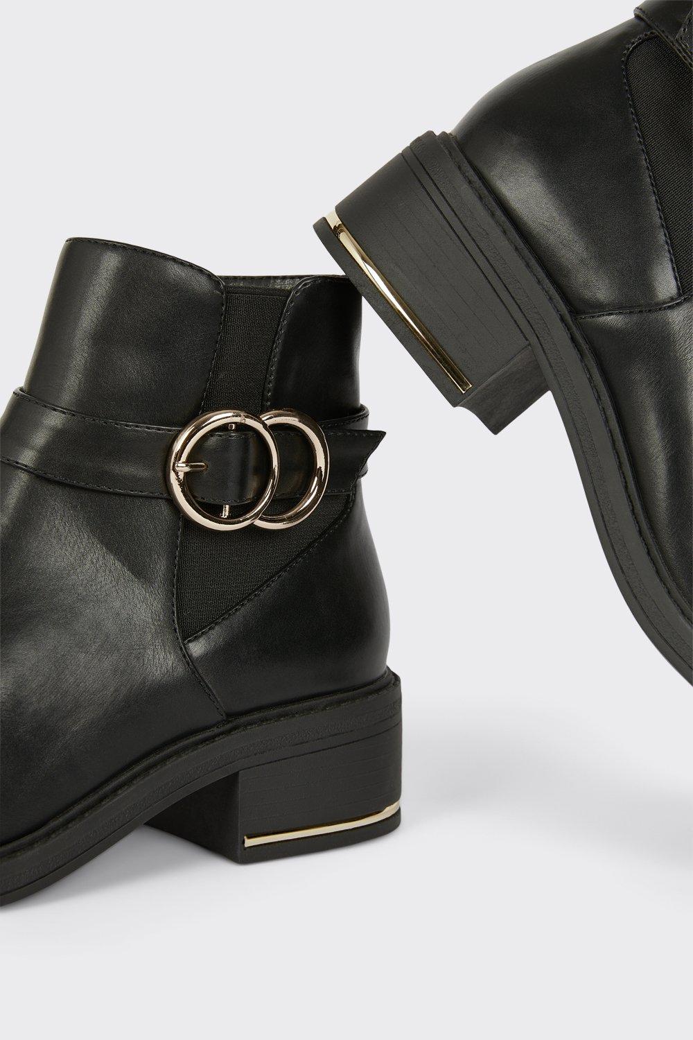 buckle detail booties