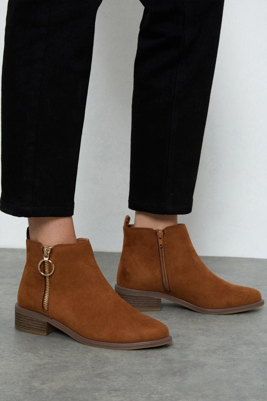 Wide Fit Memphis Side Zip Ankle Boot