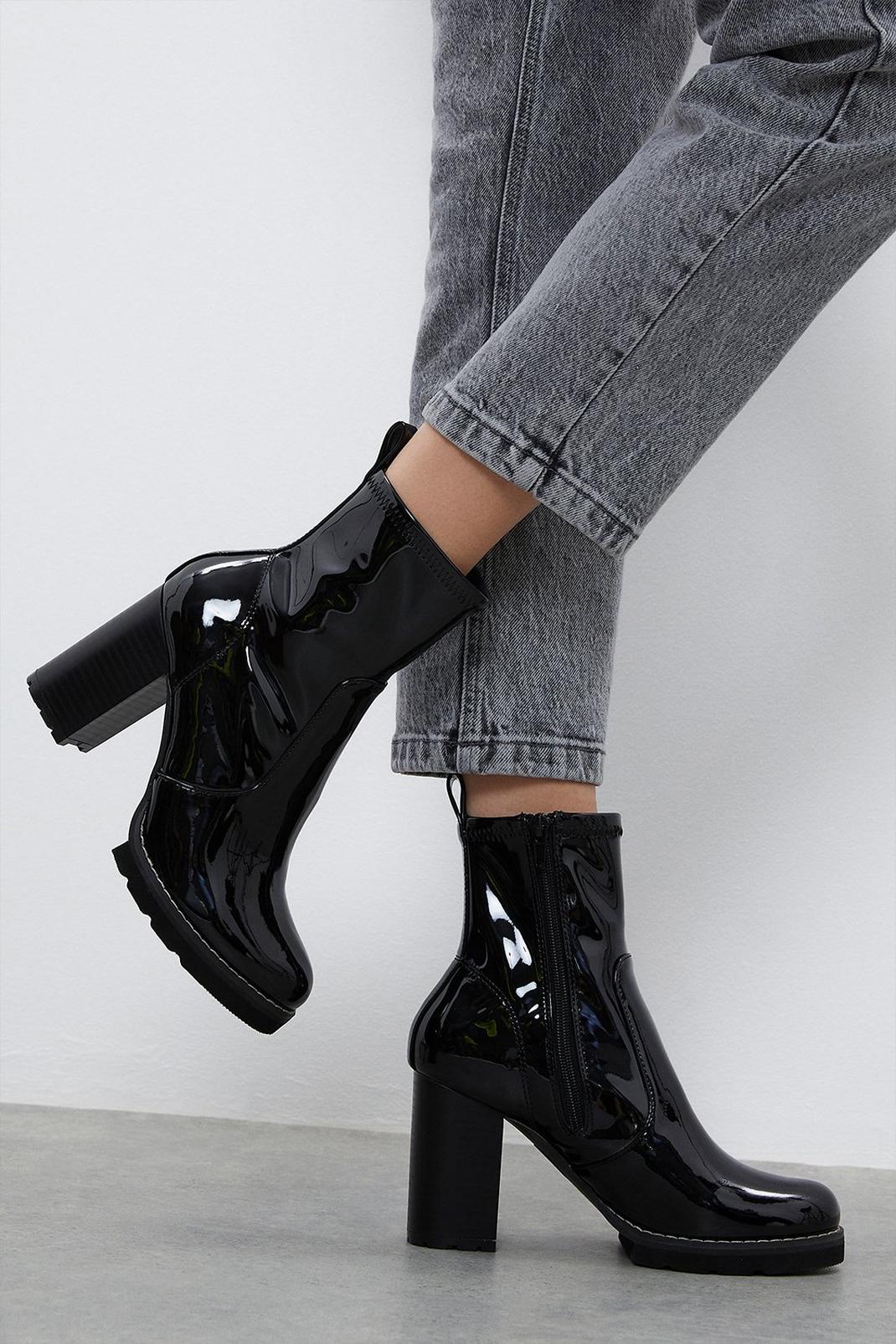 True black Faith: Annabelle Stretch Pull On Boots image number 1