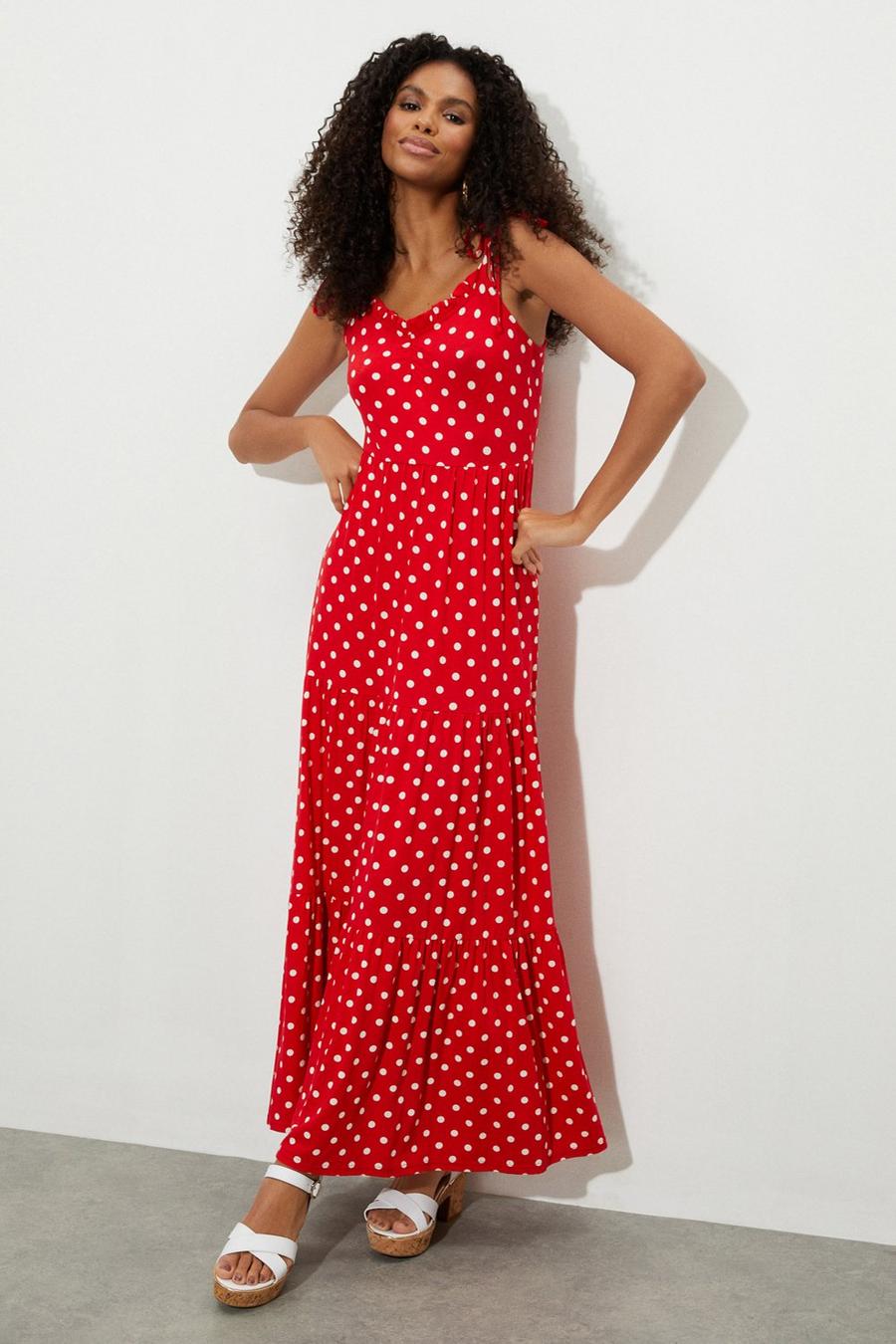 Red Spot Maxi Dress