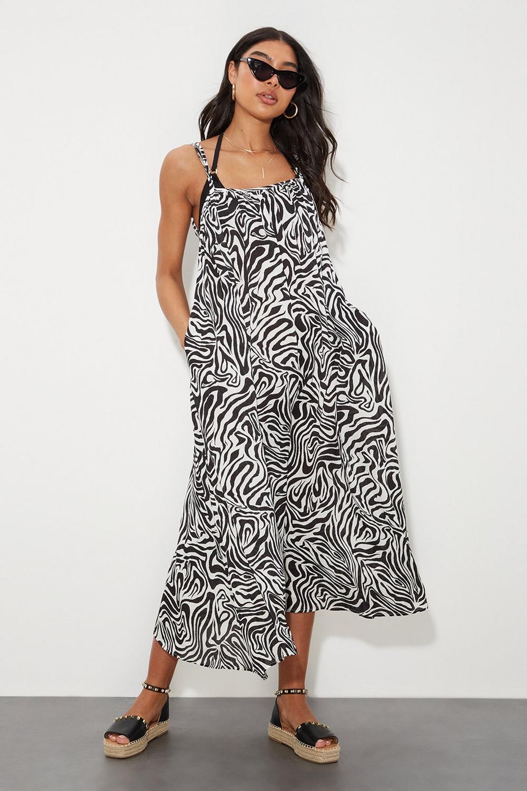 105 Zebra Printed Beach Dress image number 2