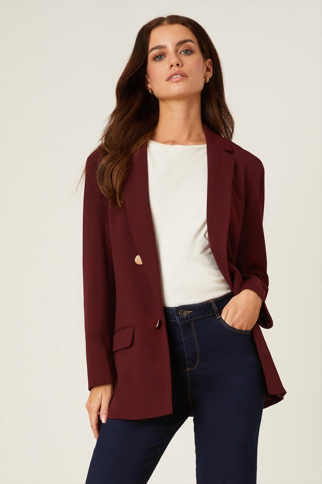 Berry Petite Double Breasted Blazer image number 1