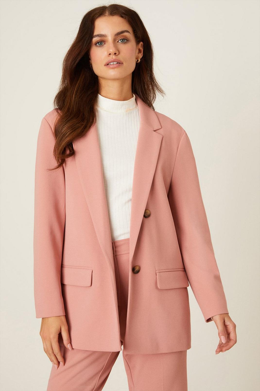 Blush Petite Double Breasted Blazer image number 1
