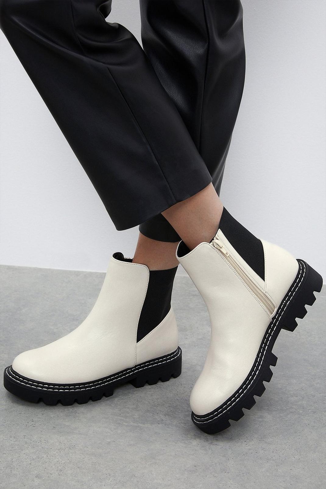Ecru Faith: Sugar Ankle Boots image number 1