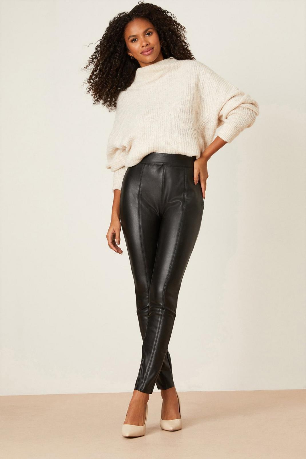 Black Faux Leather Trouser image number 1
