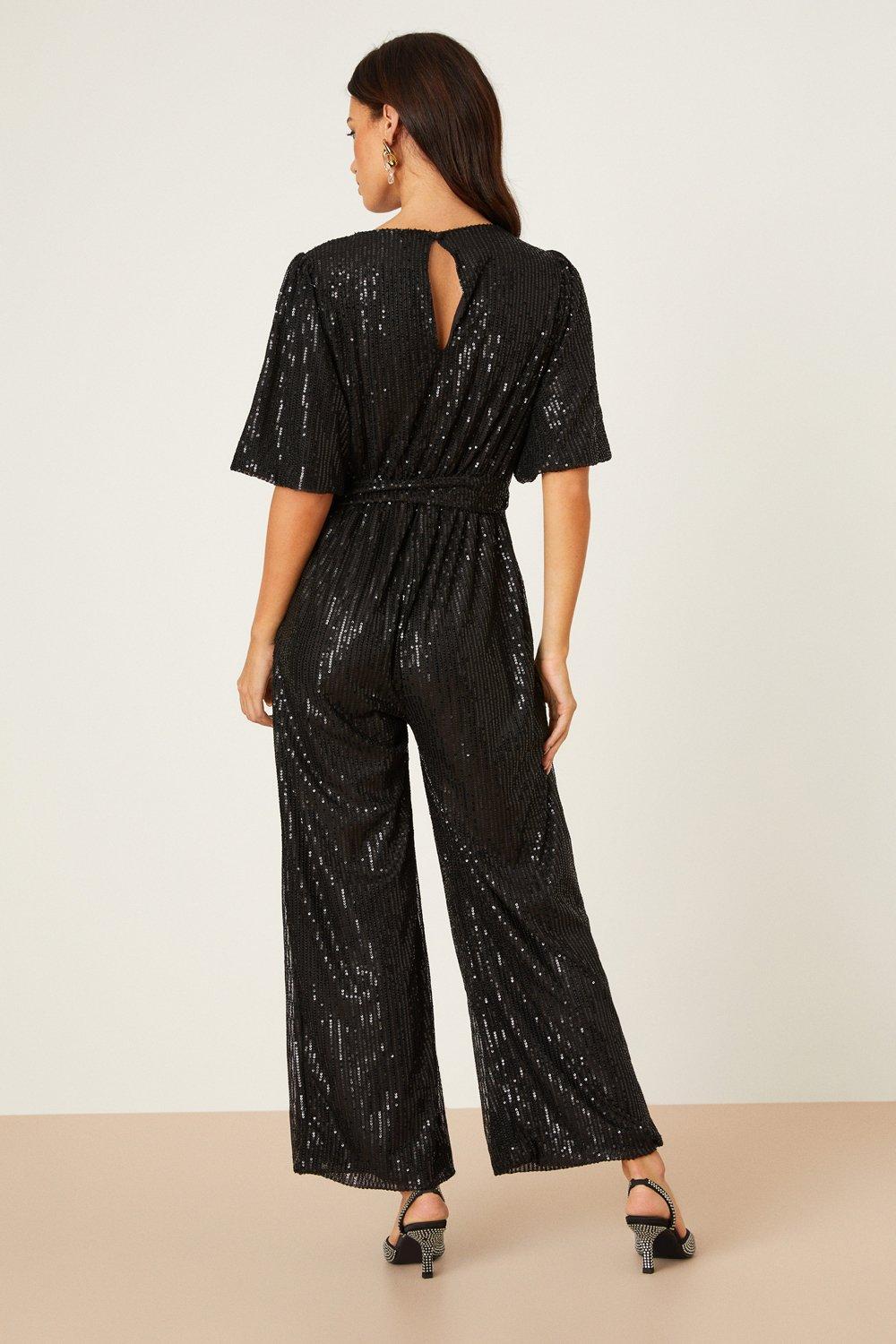 petite sequin jumpsuit