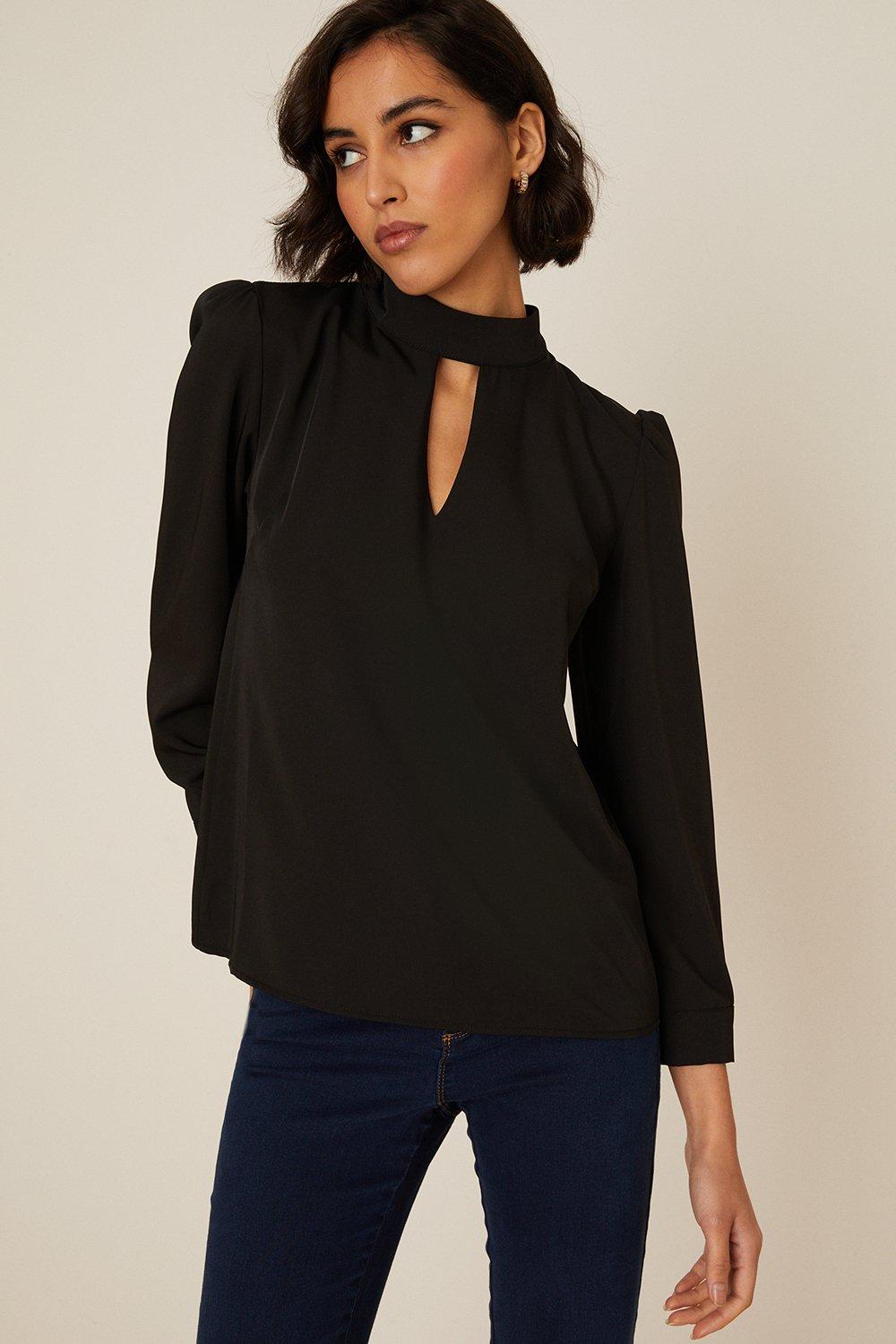 keyhole neck blouse