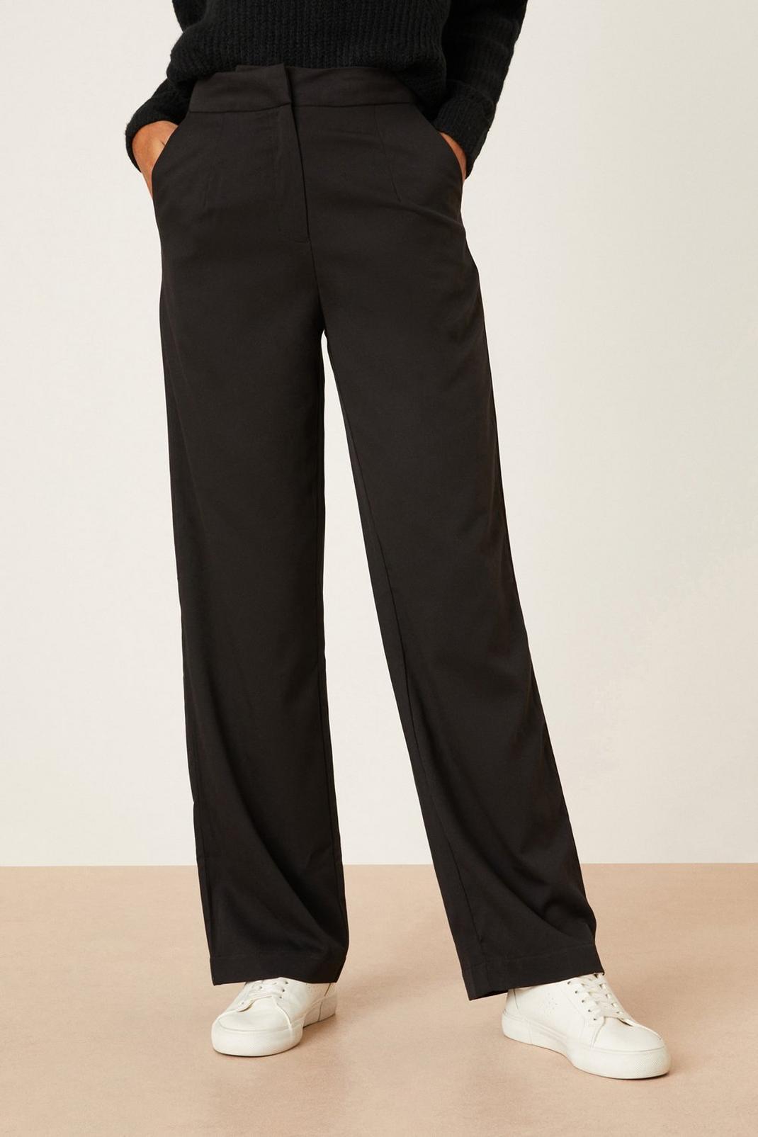 Black Straight Leg Trousers image number 1