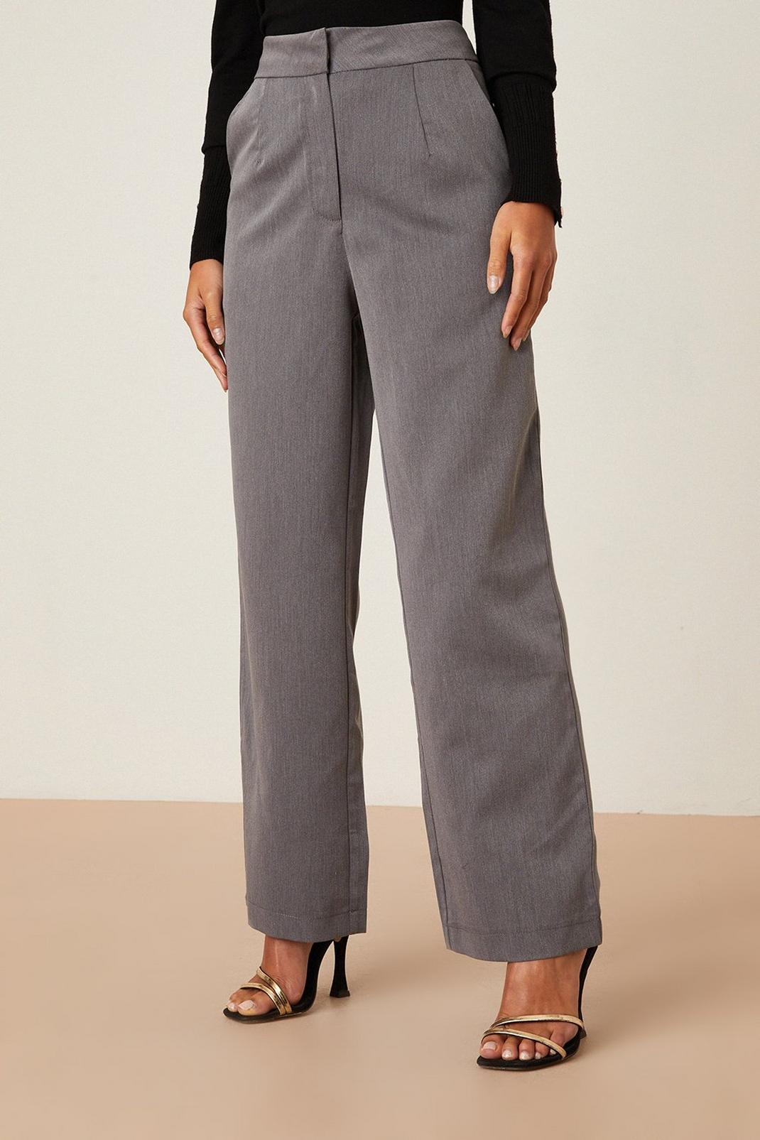 Charcoal Petite Straight Leg Trouser image number 1