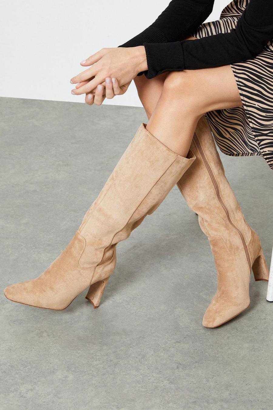 Kayla Slim Heel Knee High Boots