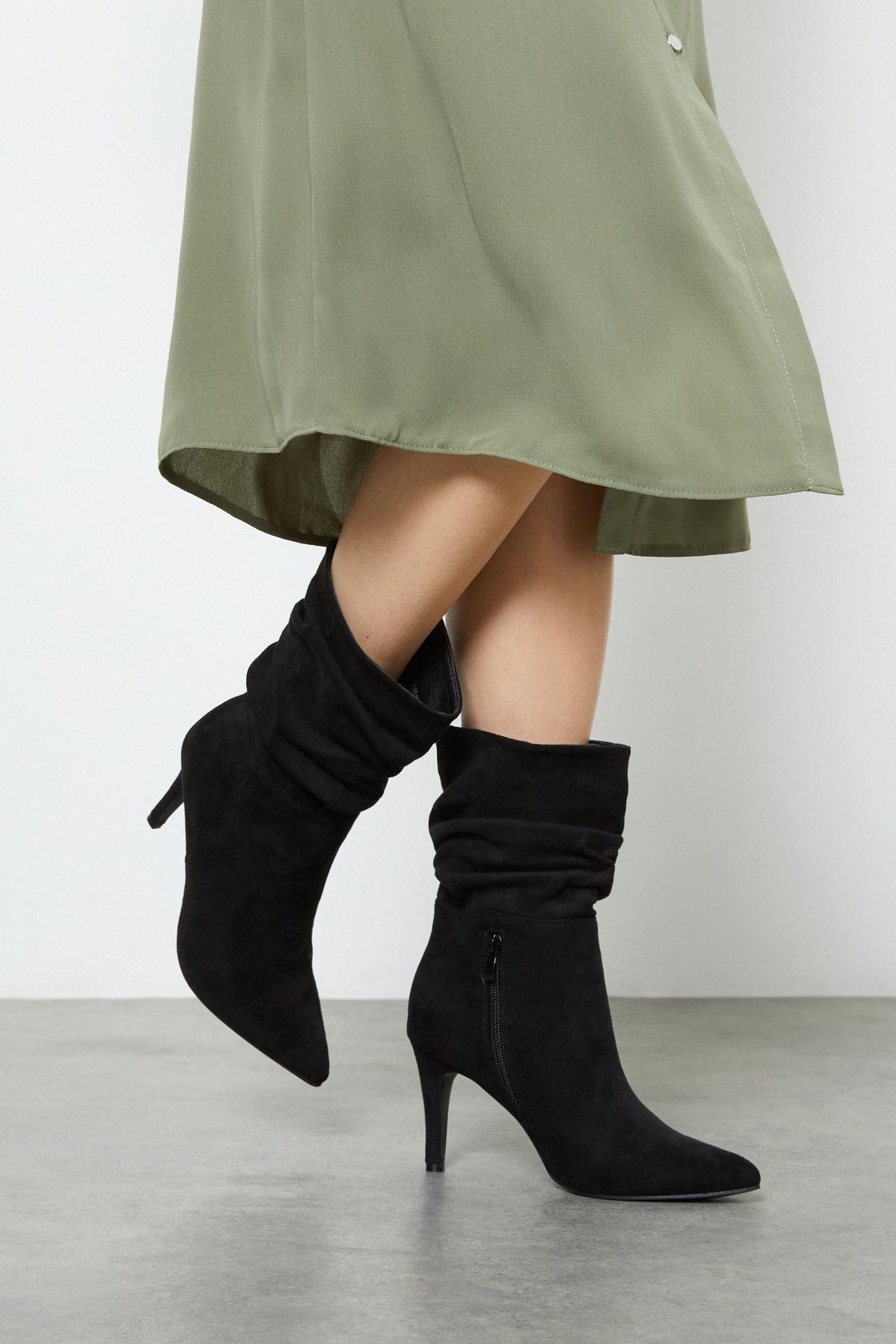 Black Avery Ruched Boots image number 1