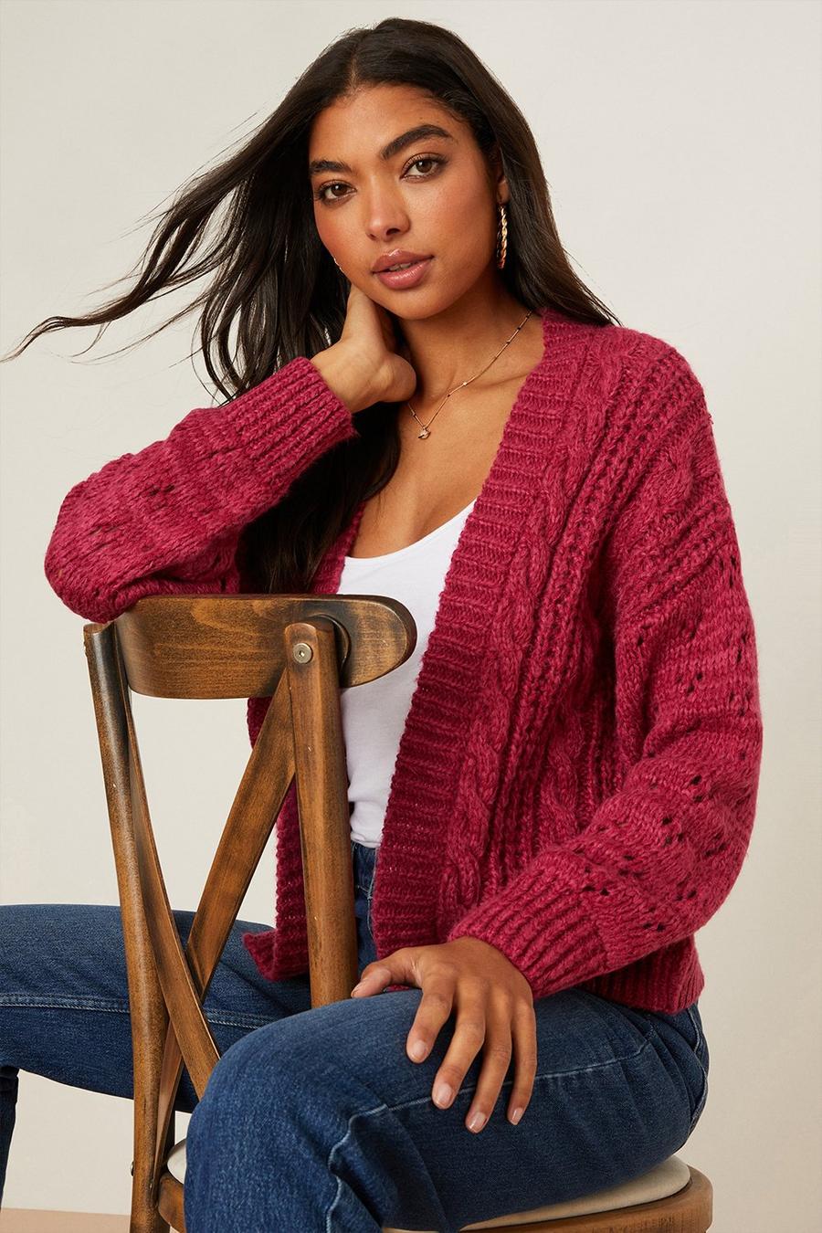 Chunky Cable Knitted Cardigan