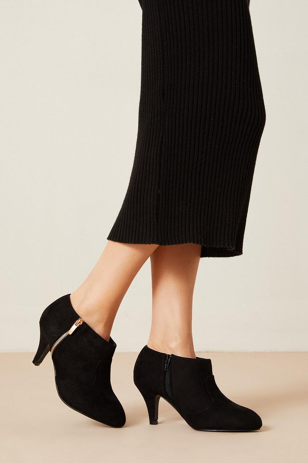 Natural black Good For The Sole: Marlo Comfort Zip Heeled Ankle Boots image number 1