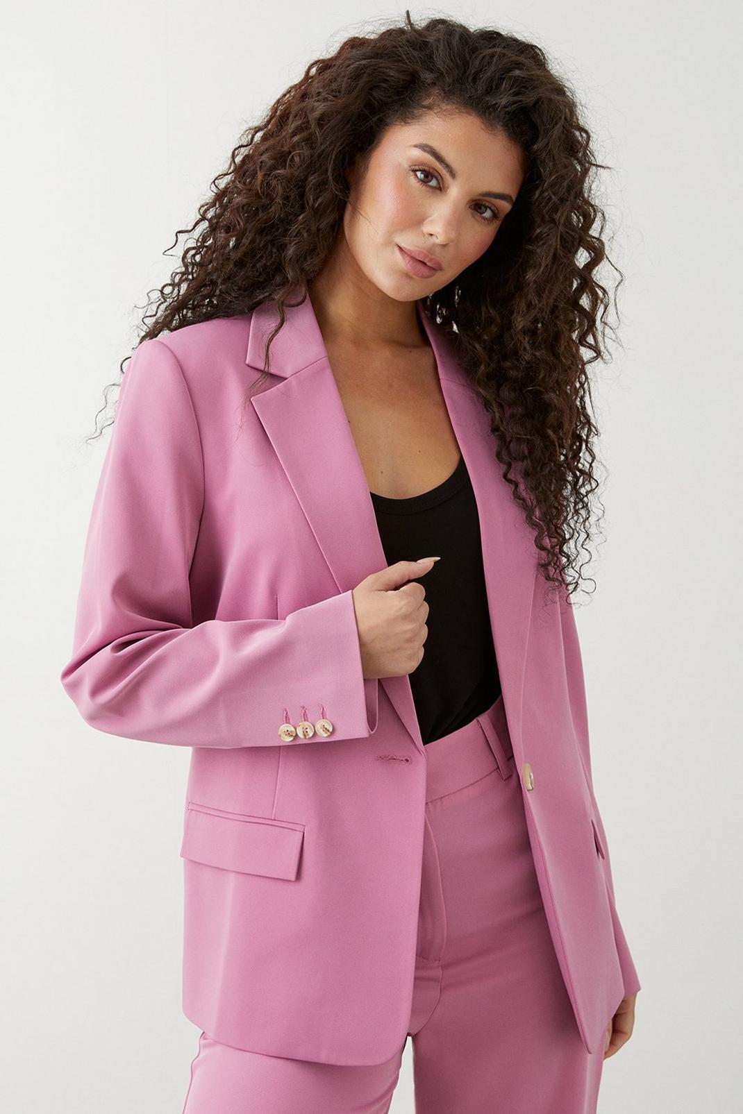 Pink Straight Fit Blazer image number 1