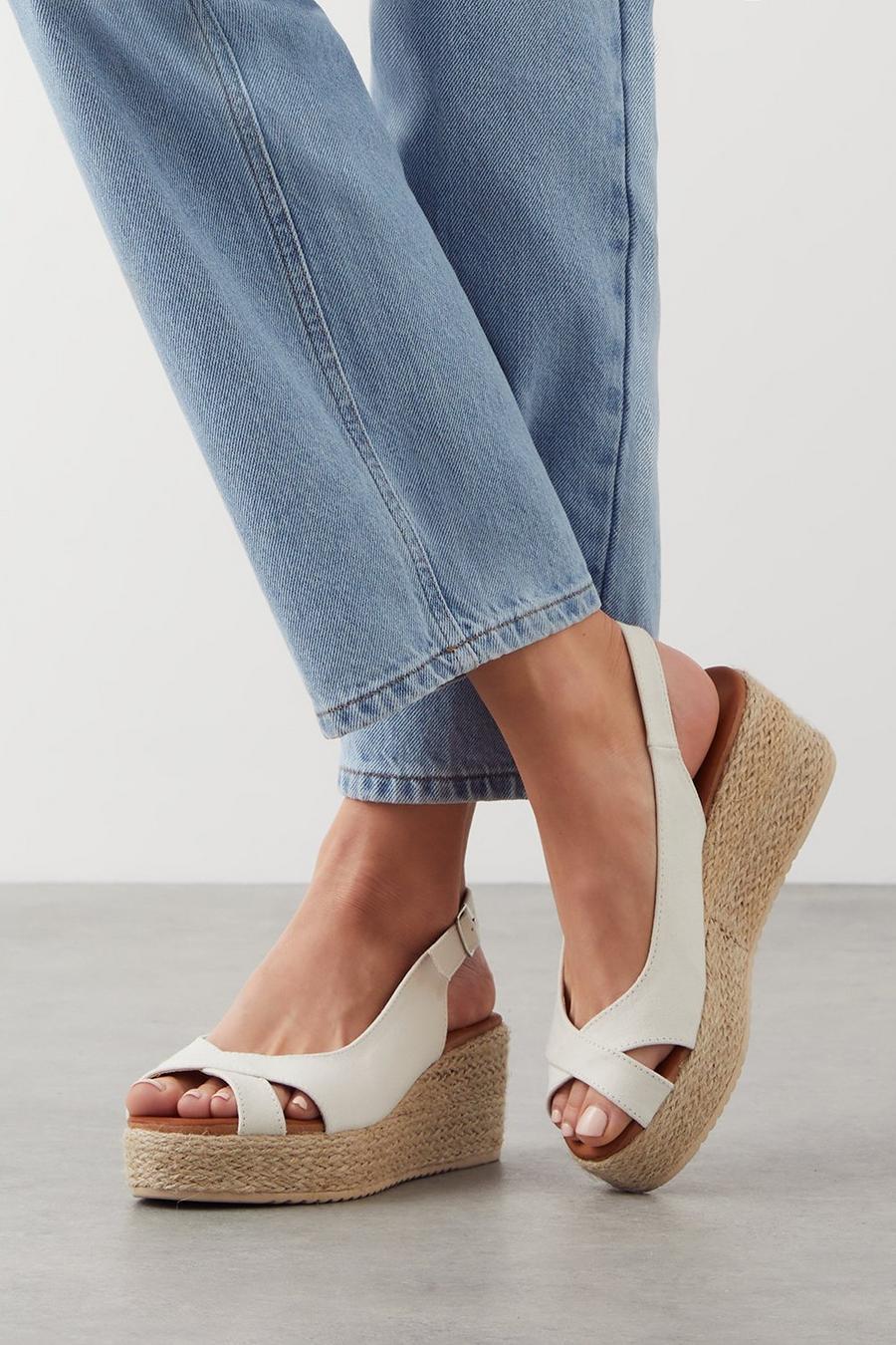 Good For The Sole: Wide Fit Harriet Peeptoe Slingback Wedges