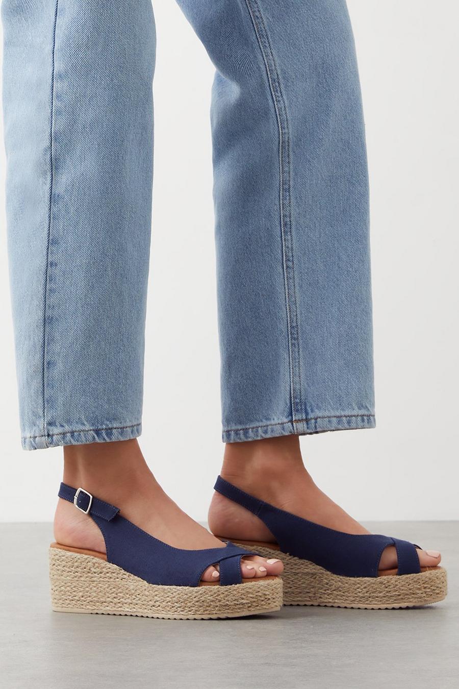 Good For The Sole: Wide Fit Harriet Peeptoe Slingback Wedges