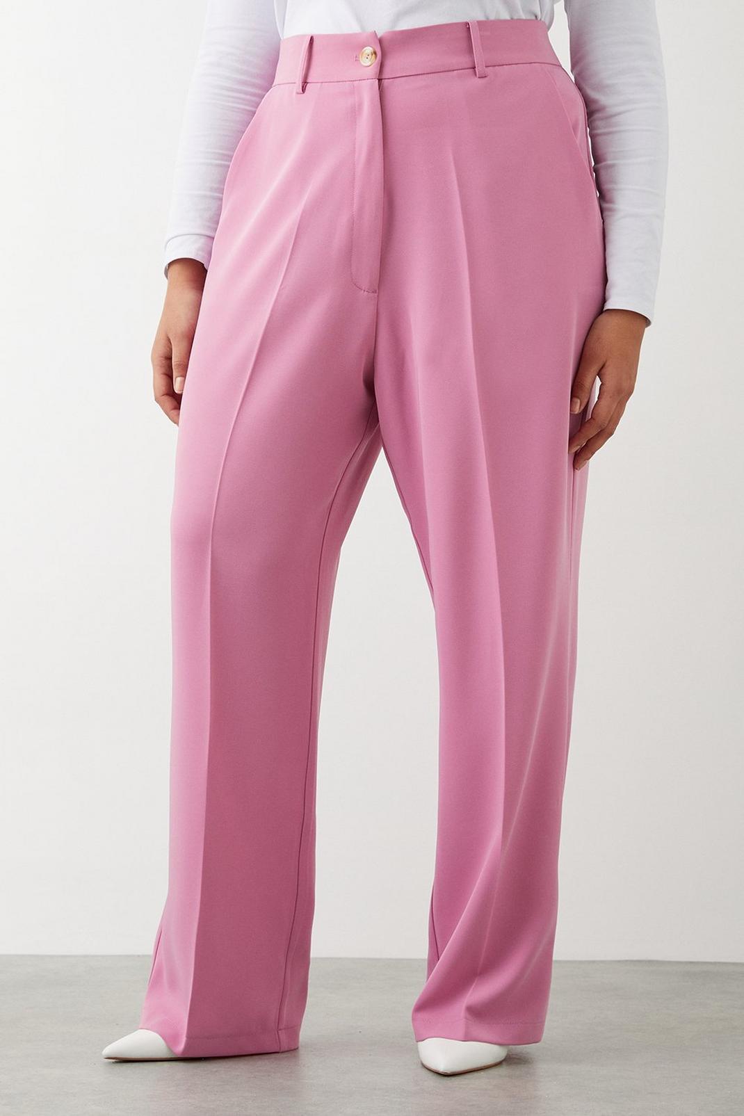 Pink Curve Wide Leg Tailored Trouser image number 1