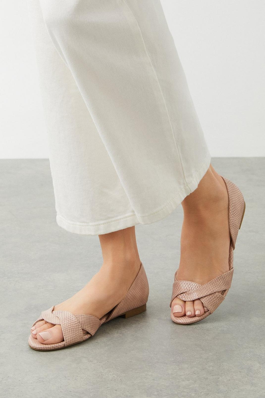 Blush Faith: Maddie Open Toe Ballet Flats image number 1