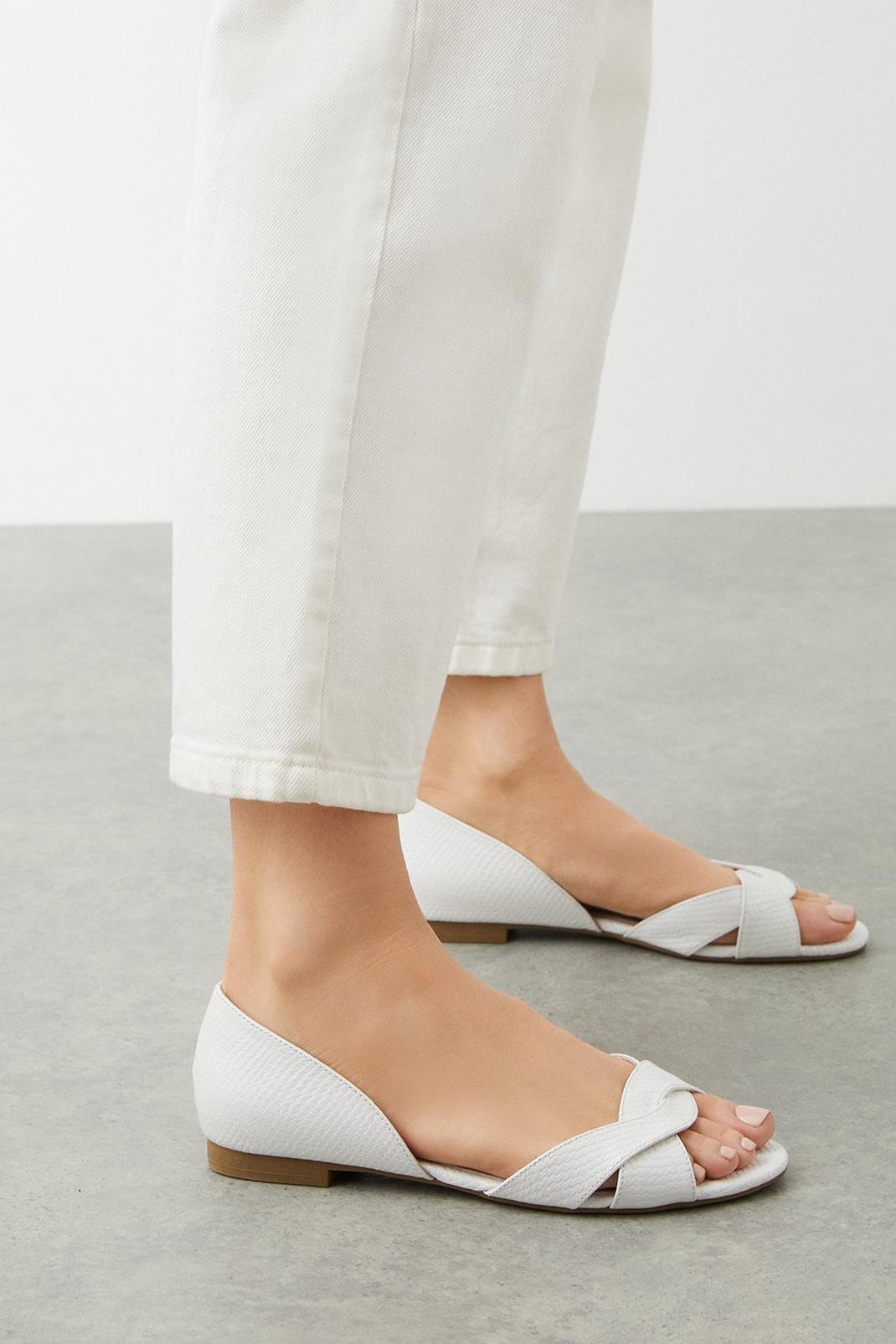 White Faith: Maddie Open Toe Ballet Flats image number 1
