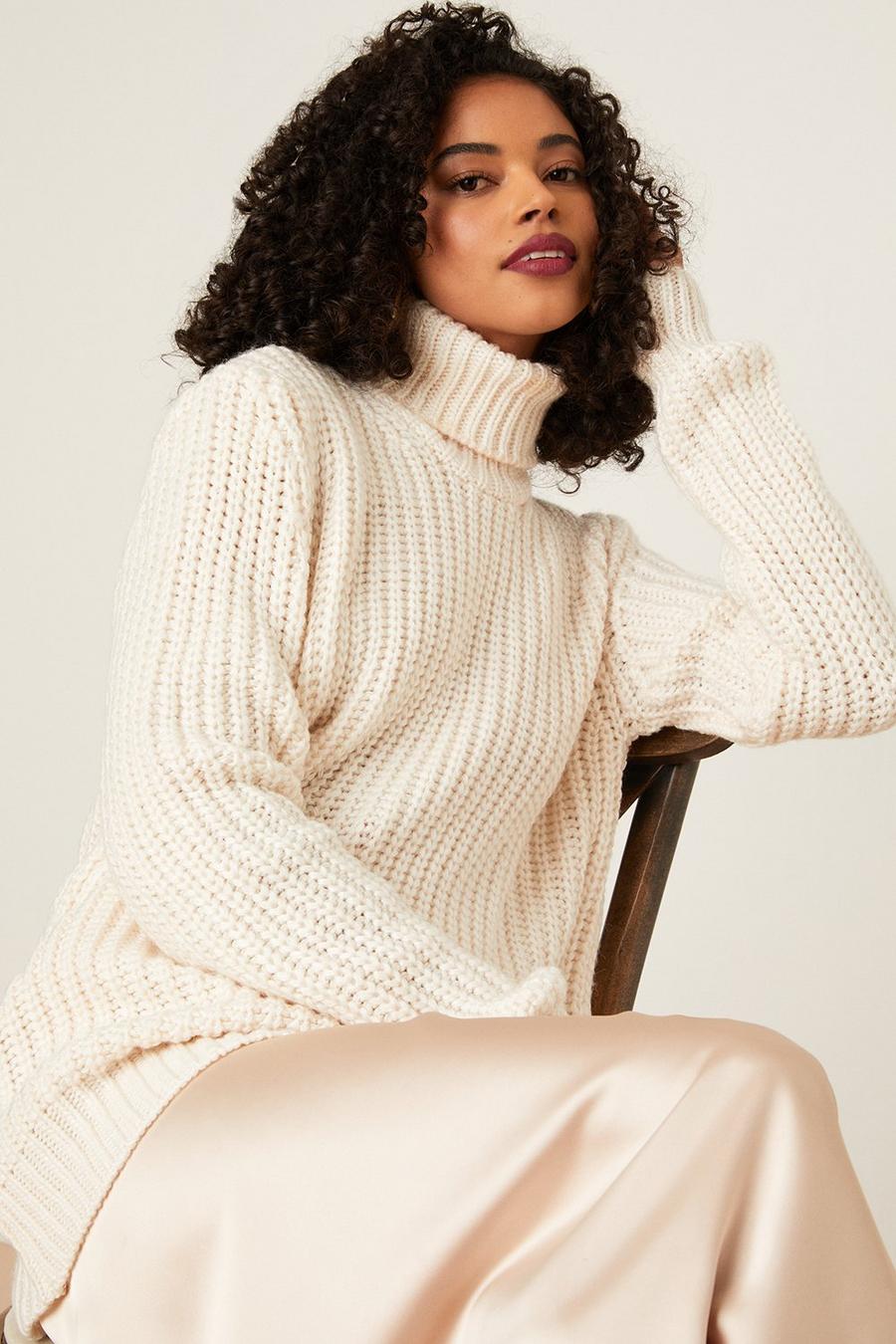 Petite Chunky Roll Neck Jumper