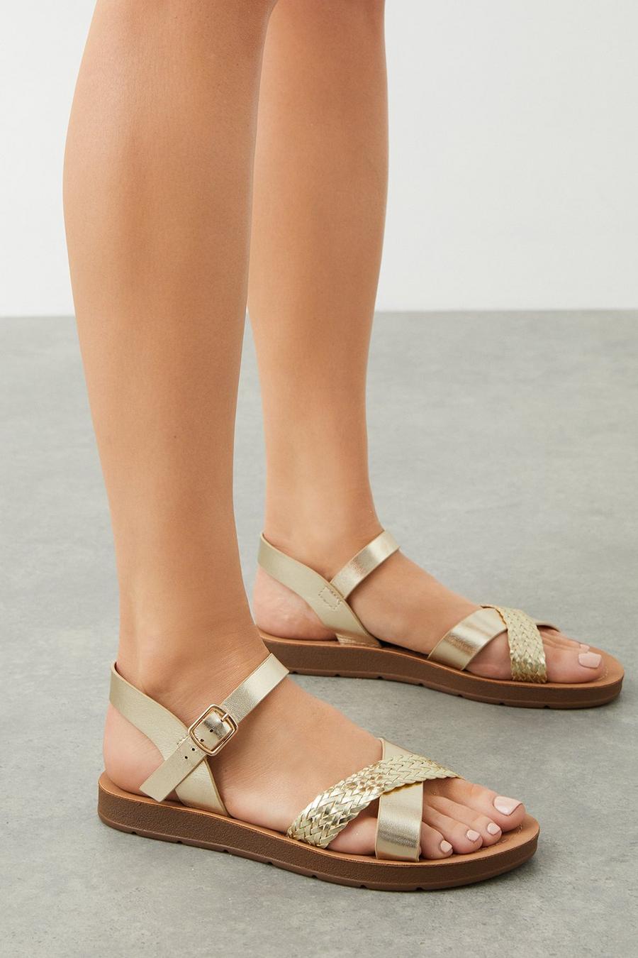 Good For The Sole: Mady Wide Fit Woven Comfort Sandals