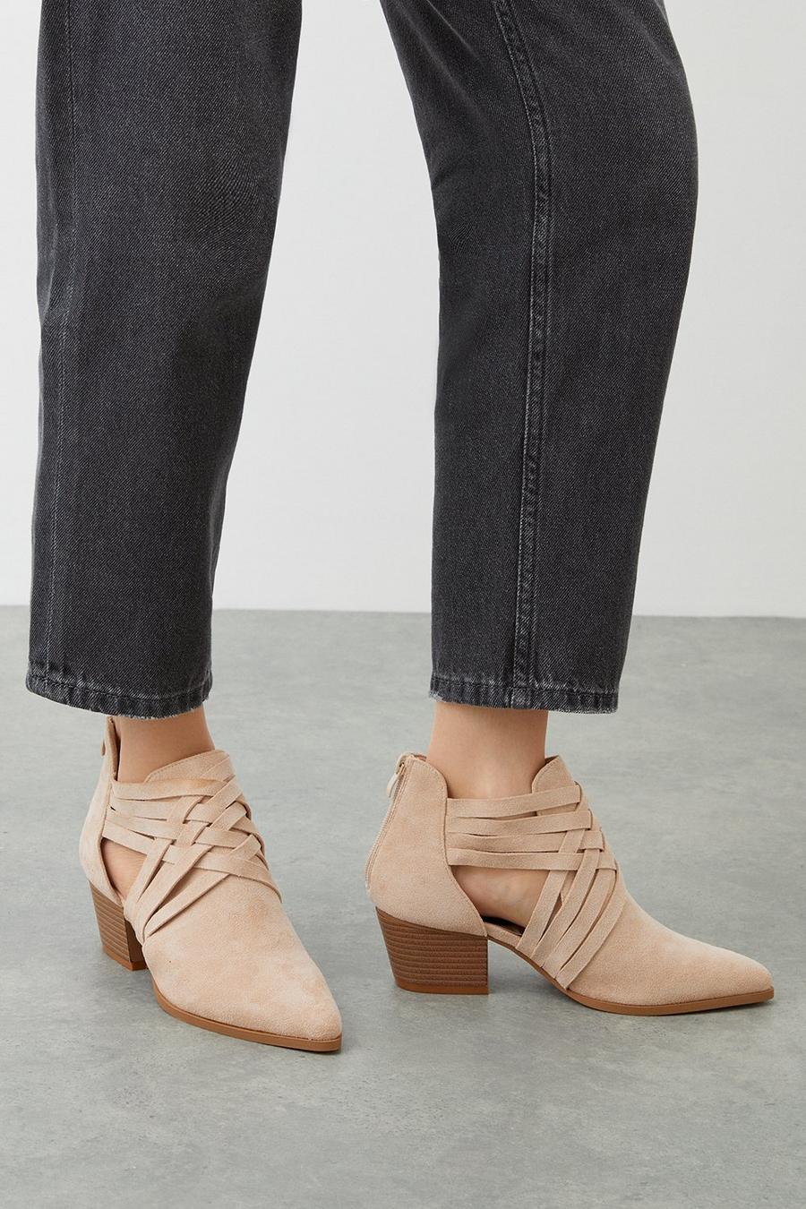 Adeline Cut Out Ankle Boots