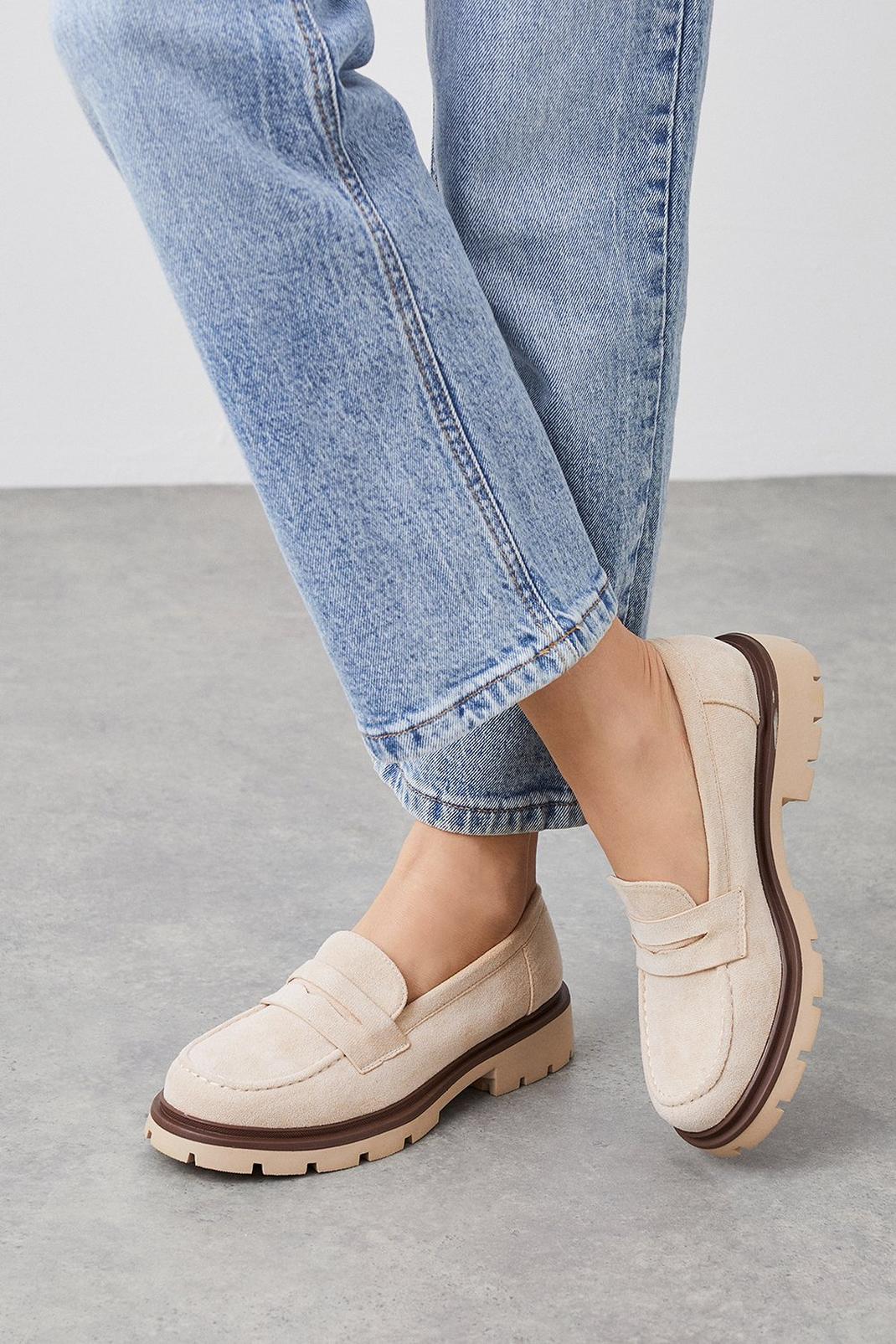 Beige Lou Chunky Loafers image number 1