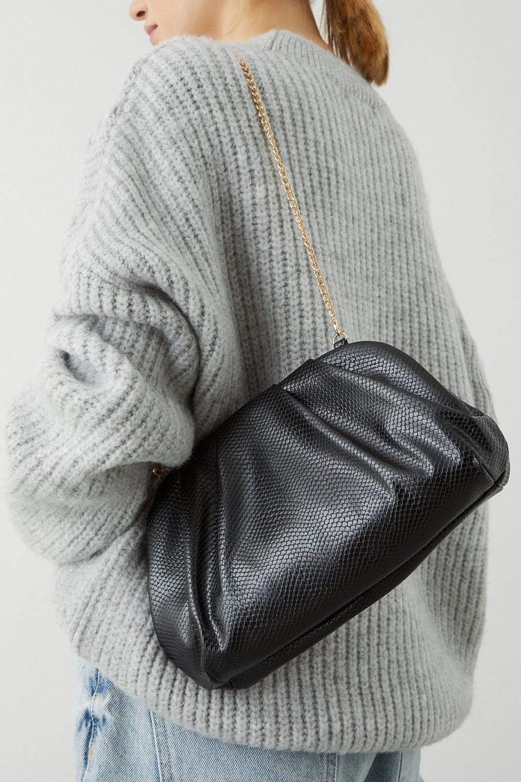 Black Billy Pleated Clutch & Cross Body Bag image number 1