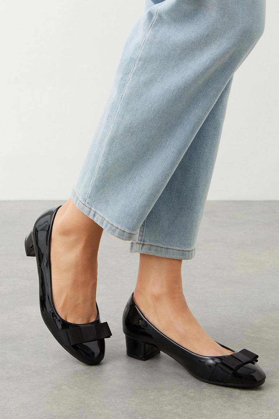 Good For The Sole: Cici Comfort Block Heel Bow Court Shoes
