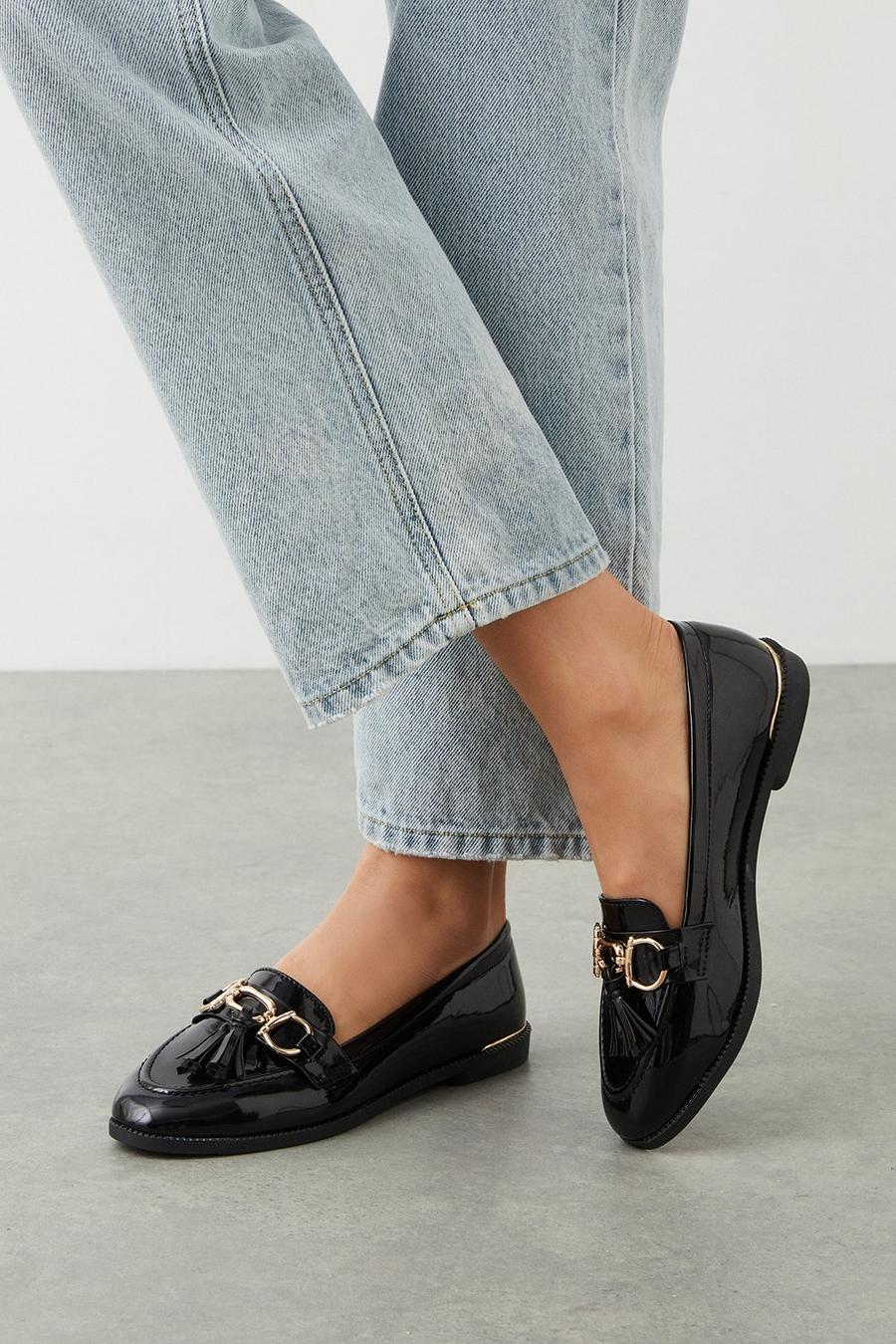 Lucia Patent Tassel Loafers
