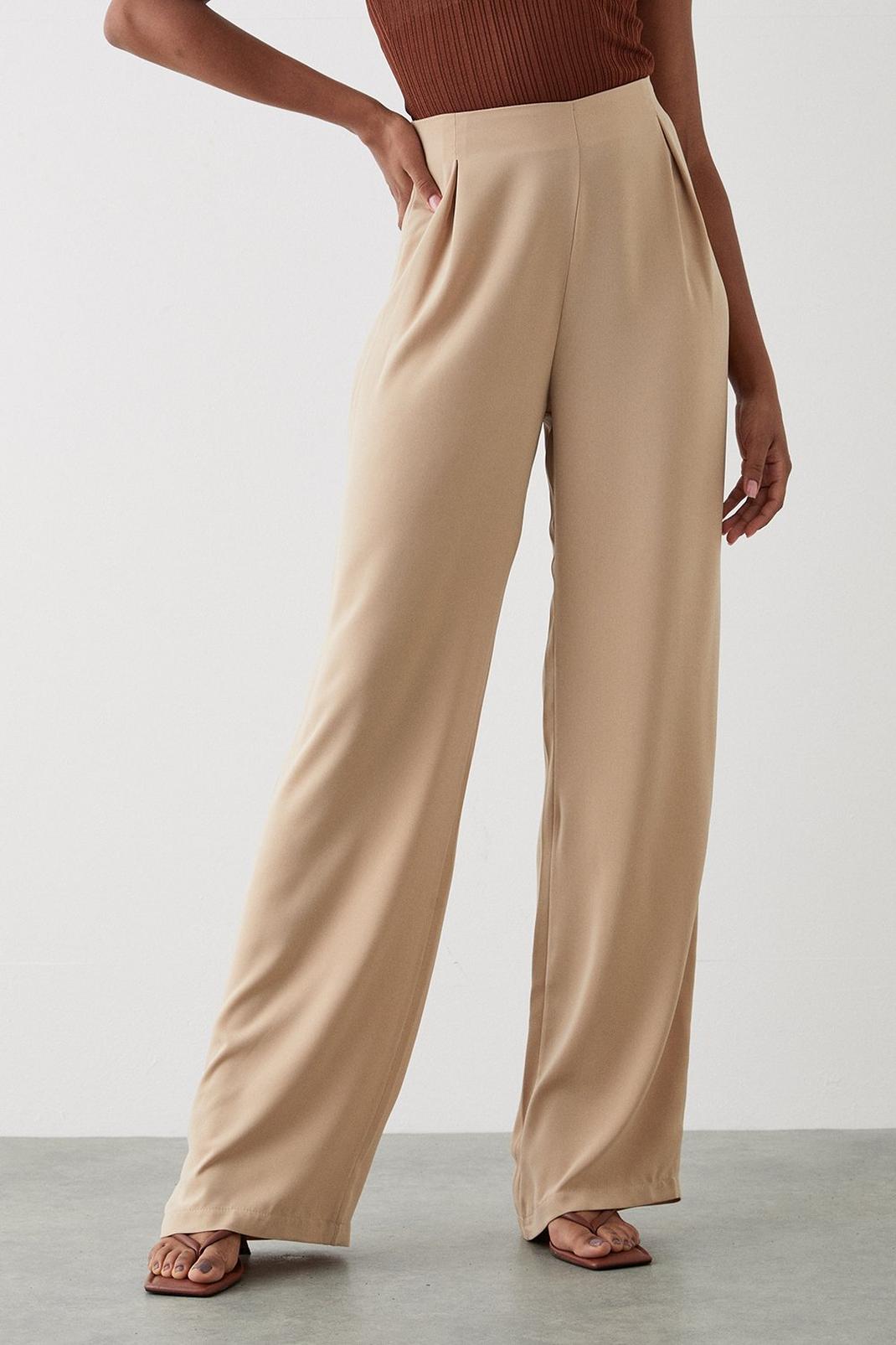 Camel Tall Pull On Wide Leg Trousers image number 1
