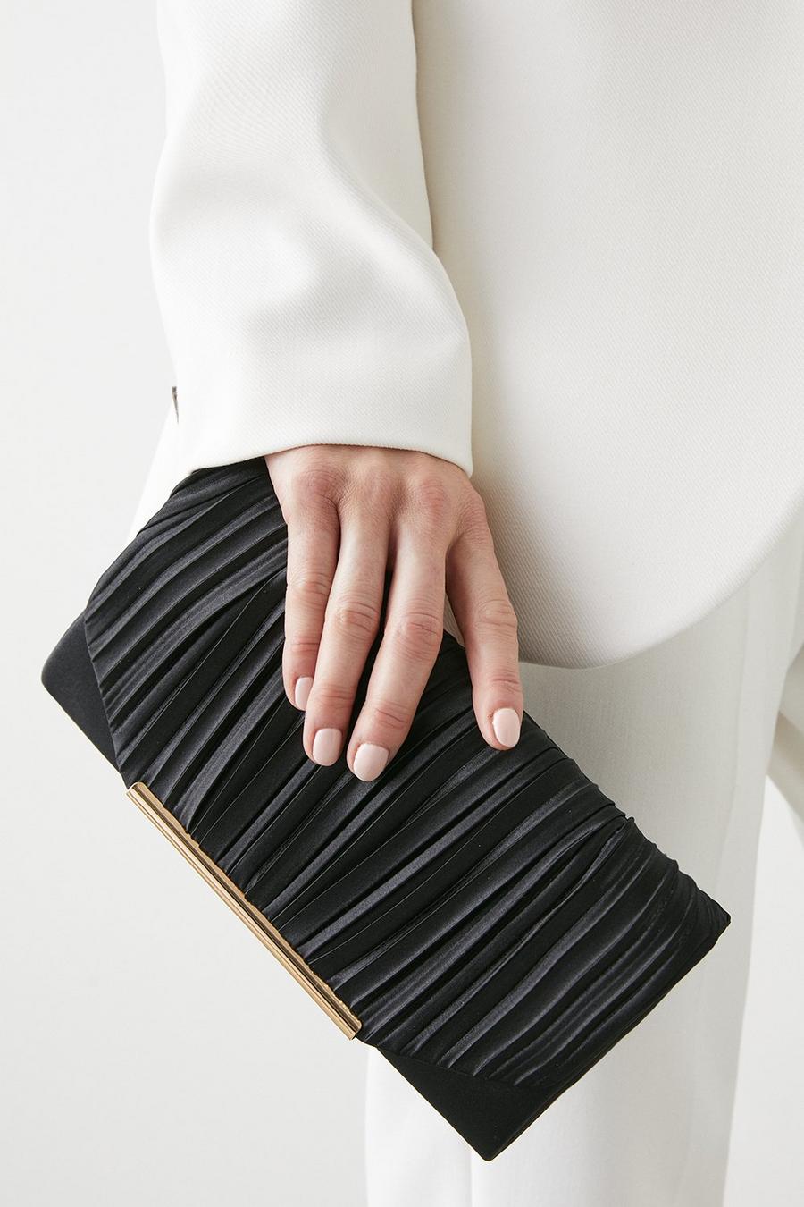 Bailey Satin Rouched Clutch Bag