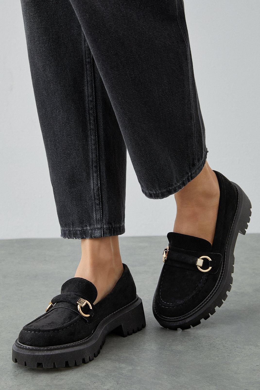 Black Lulu Chunky Snaffle Loafers image number 1