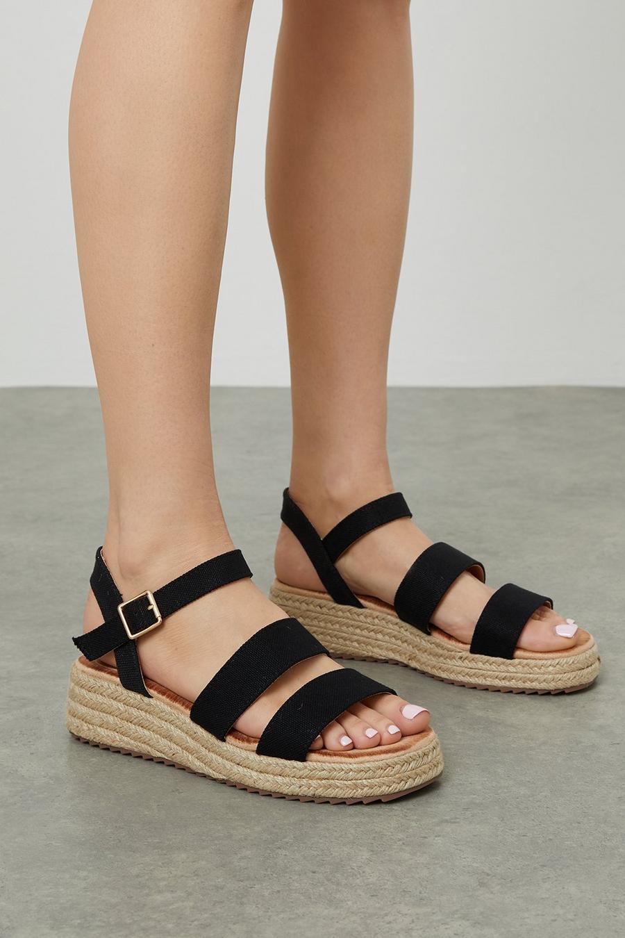 Wide Fit Relly Low Flatform Two Part Wedges