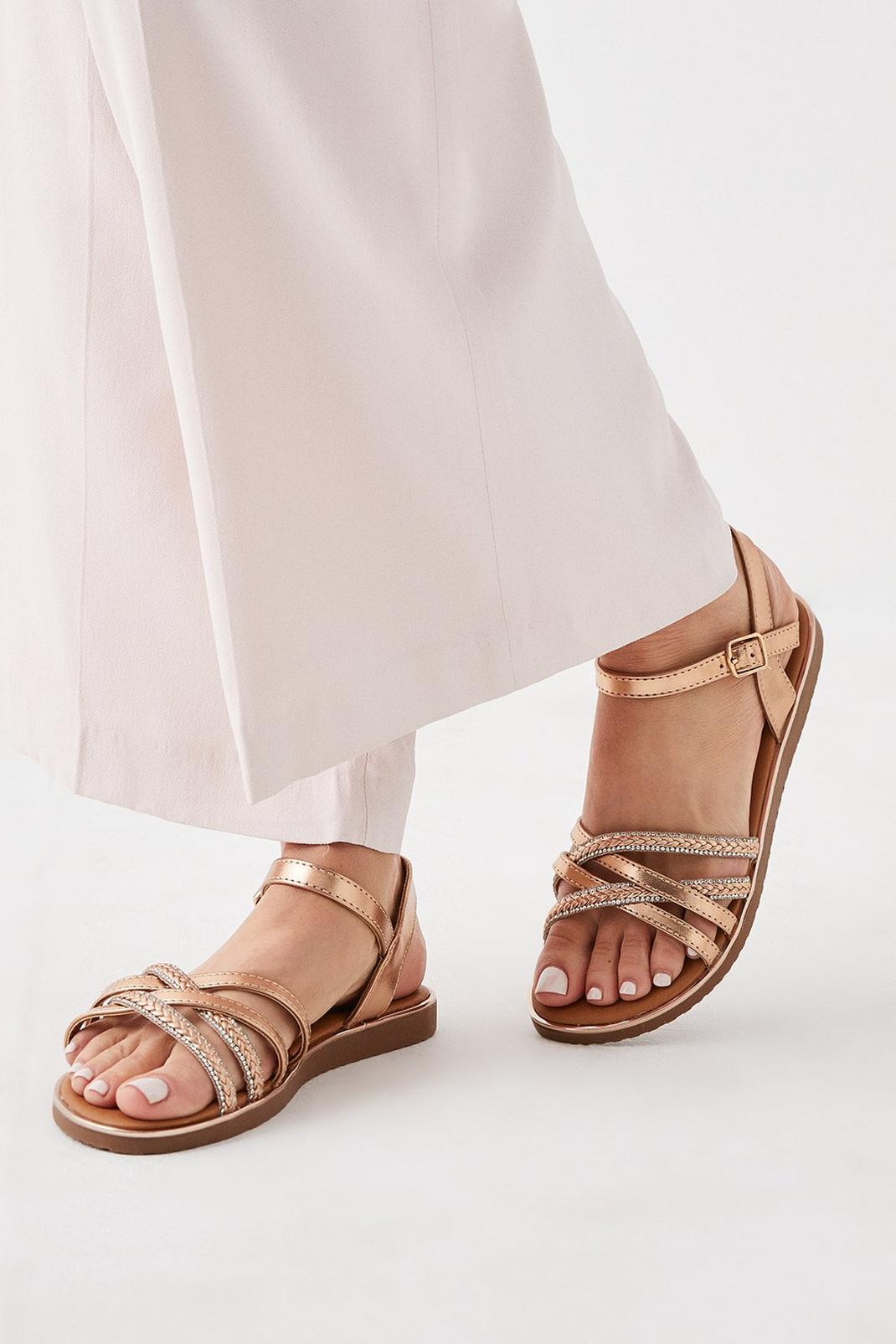 Rose gold Good For The Sole: Martha Flexi Sole Flat Sandals image number 1